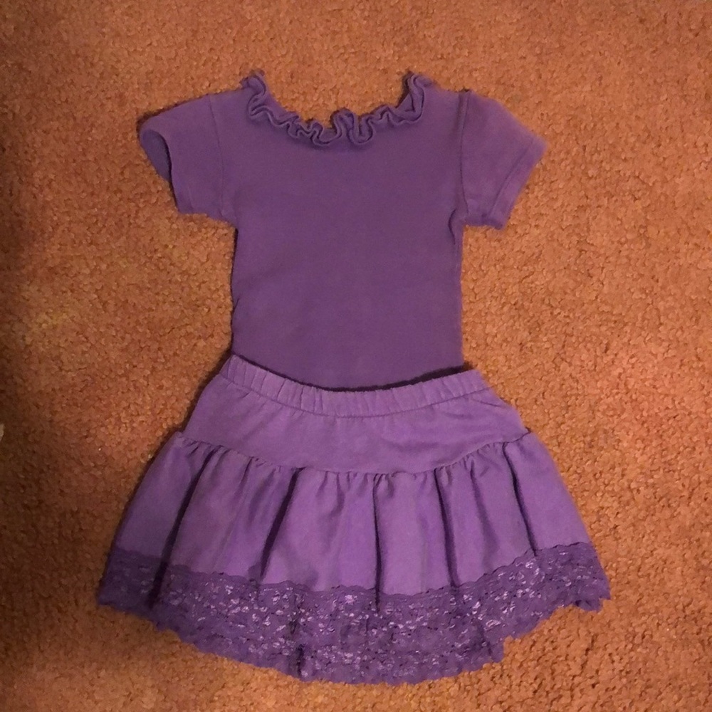 KidFusion🥳HP🥳Girls 2-piece Lace Skirt Set